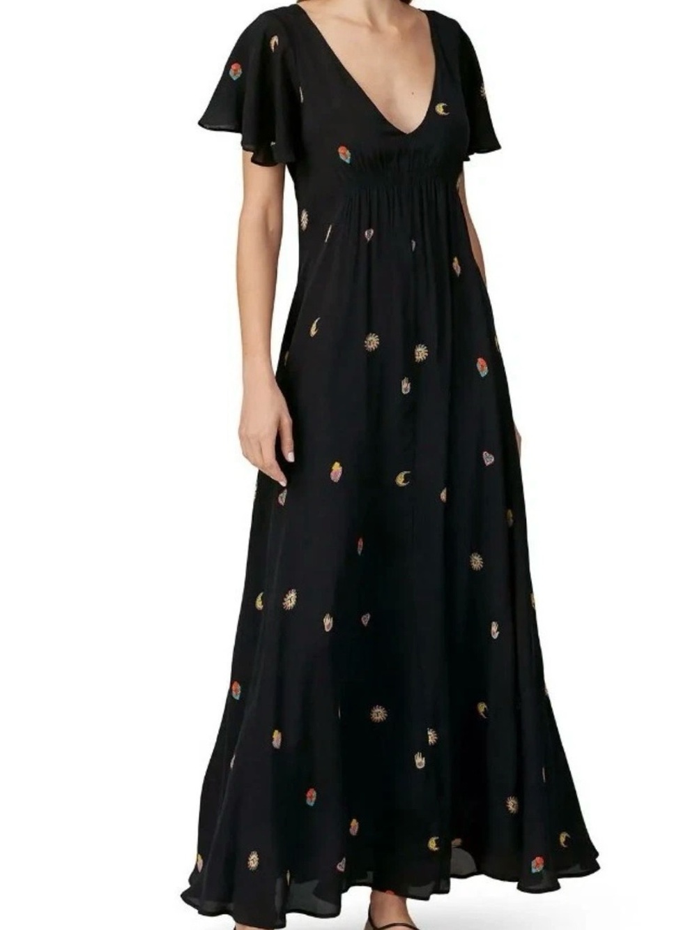 Veda Corazon Maxi Dress. Flutter Sleeve. Size Large.